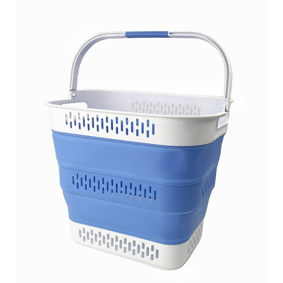 SAMMART 40L (10.5 Gallon) Collapsible Plastic Laundry Basket with Handles - Foldable Pop Up Storage Container/Organizer - Portable Laundry Hamper - Space Saving