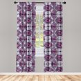 thumbnail image 5 of Ambesonne Vintage Window Curtains, Geometric Stripe Circle, Each 28" W x 95" L, Lavender Plum, 5 of 5