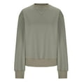 thumbnail image 7 of Scyoekwg Trendy Crewneck Sweatshirts Women Fall Loose Casual Long Sleeve Ladies Sweatshirt Solid Color Pullover Sweatshirts for Teen Girls(Army Green,M), 7 of 7