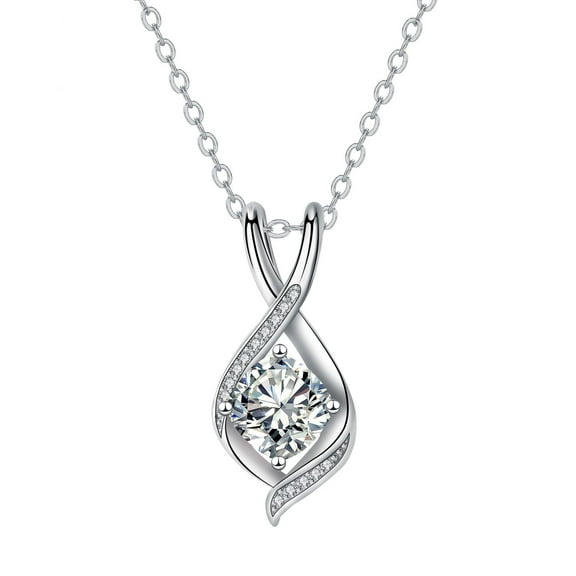 RYNSITO Mothers Day Gifts for Women, 925 Sterling Silver Moissanite Necklace Infinity Necklaces 2ct D Color VVS1 Moissanite Diamond Gemstone Necklace