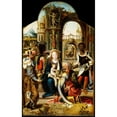 thumbnail image 2 of Workshop of Pieter Coecke van Aelst 13x18 Gold Ornate Wood Frame and Double Matted Museum Art Print Titled - The Adoration of the Magi (circa 1530), 2 of 4