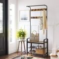 thumbnail image 3 of Boutique Home Entry Way Bench Shoe Rack And Coat Rack In Rustic Brown, 3 of 7