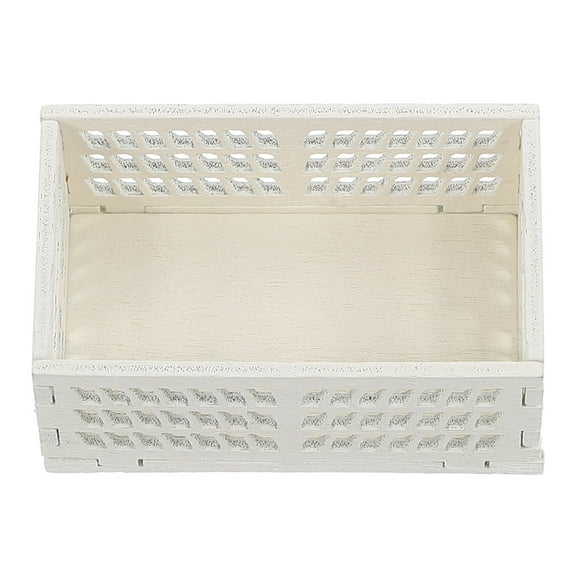 RENACLIPY Mini Storage Baskets Bins White Wooden Mini House Decoration 1Pack