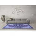 thumbnail image 3 of Ahgly Company Indoor Square Medallion Blue Traditional Area Rugs, 5' Square, 3 of 4