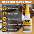 thumbnail image 3 of Ceramic Super Glue 2 Pack,  Safe Ceramic Glue Repair Pottery Porcelain,  Clear  Adhesive for Mugs, Chip, Figurines, Dishes, Bowls, Plates,  Drying CA Glue , Non, 3 of 7