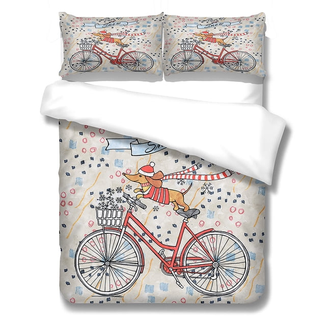 Juegos de edredón de cama Funda nórdica con estampado temático de perro Fundas de almohada Decorativas Cachorro lindo Suministros para dormir Juego de cama L LYSHDW2109250007 3 piezas Guardurnaity HA012374-07