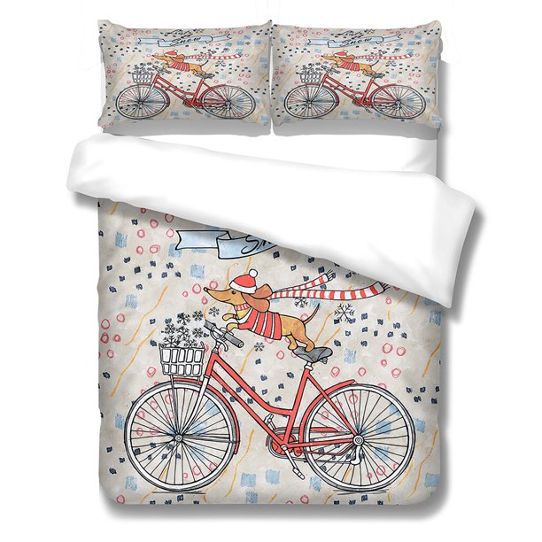 Juegos de edredón de cama Funda nórdica con estampado temático de perro Fundas de almohada Decorativas Cachorro lindo Suministros para dormir Juego de cama L LYSHDW2109250007 3 piezas seitruly HA012374-07