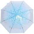 thumbnail image 3 of Paraguas Plegable Transparente, Paraguas de Viaje Compacto, Mini Paraguas Portátiles Pequeños con Romántico Patrón de Flor de Cerezo A Prueba de Viento, A Prueba de Lluvia (Azul), 3 of 3