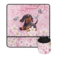 thumbnail image 2 of HELLHERO Dachshund Flowers Sewing Machine Pad Fabric Polyester Easy Storage Foldable with Storage Cylinder for Wife Mom Family Present, 2 of 5