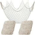thumbnail image 1 of 2 Pcs Fish Netting Decoration Beige Nautical Fish Net Cotton Decorative Fishing Net Ocean Themed Wall Hangings Fishnet, 1 of 6