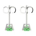 thumbnail image 4 of Clara Pucci 1.5Ct Green Round Cut VVS1 Push Back Stud 18k Solid hypoallergenic Gold Designer Earrings For April, 4 of 7