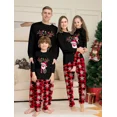 thumbnail image 1 of Pijamas de Navidad para padres e hijos con estampado de alces de dibujos animados de Año Nuevo 2024, conjunto de 2 piezas, pijamas de aspecto familiar, 1 of 5