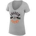 thumbnail image 2 of Women's G-III 4Her by Carl Banks Heather Gray Anaheim Ducks City Graphic V-Neck Fitted T-Shirt, 2 of 2