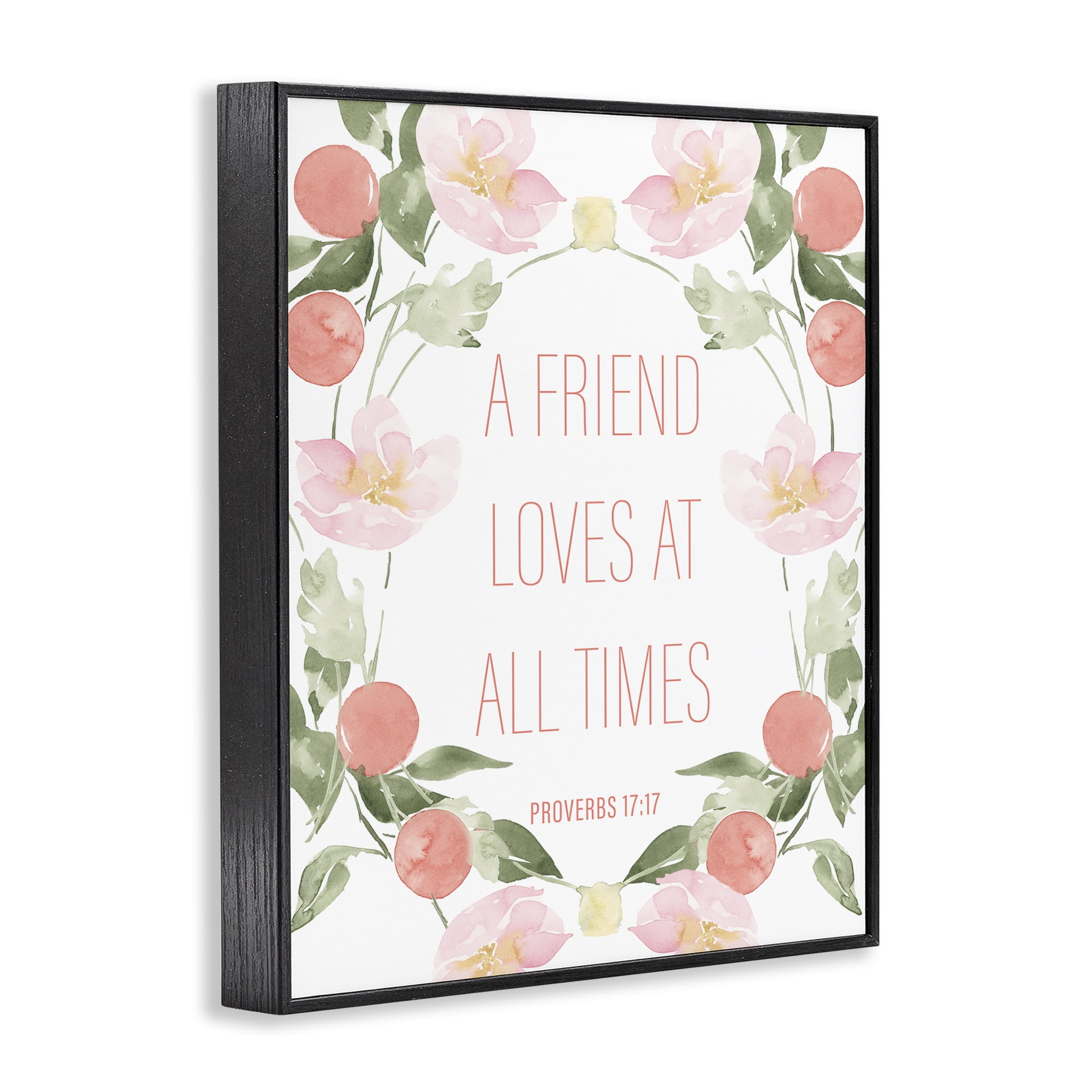 Stupell Industries A Friend Loves At All Times Black Framed Giclee Art, design by Lucille Price