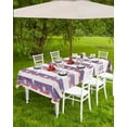 thumbnail image 2 of 4th of July Tablecloth with Umbrella Hole and Zipper Patriotic Stars Stripes Outdoor Tablecloths 60x102 Table Cloths American Flag White Blue Red Patio Table Cloth Cover for Independence Day Garden, 2 of 4