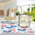 thumbnail image 5 of Dish Drying Mat Kitchen Counter American Flag Heart Dishes Drainer Pad Absorbent Microfiber Reversible 16"x18", 5 of 7