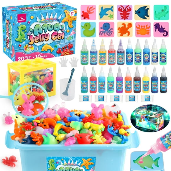 Kit de juguetes con gel mágico de agua y moldes de animales para niños de 6 a 10 años