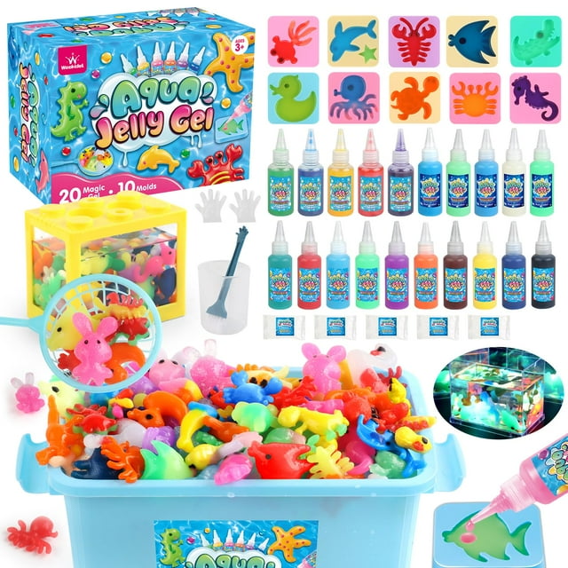 Kit de juguetes con gel mágico de agua y moldes de animales para niños de 6 a 10 años