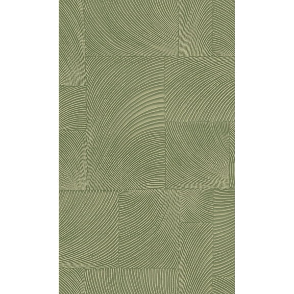 Green Abstract Geometric Waves Printed Non-Woven Non-Pasted Textured Wallpaper 57 Sq. Ft.