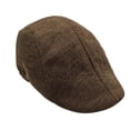 thumbnail image 1 of EXHUMKY Sombrero Boina De Lino Marrón Para Toda Ocasión Con Look Moderno Y Cálido, 1 of 4
