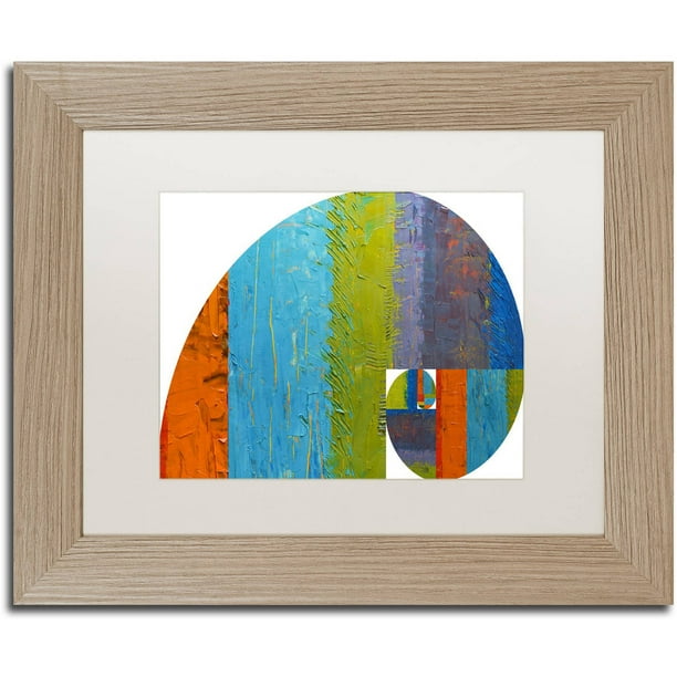 Trademark Fine Art Fibonacci Spiral Canvas Art By Michelle Calkins White Matte Birch Frame Walmart Com Walmart Com