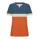 thumbnail image 4 of Mujeres Tops Casual V-Cuello Impreso Oversized Mangas Cortas Camiseta Top, Poliéster Verano Primavera, 4 of 5