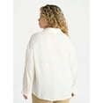 thumbnail image 3 of Terra & Sky Women's Plus Twist Front Blouse with Long Sleeves, Sizes 0X-5X, 3 of 5