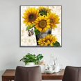 thumbnail image 3 of Kit de pintura de diamante 5D, manualidades, lienzo, decoración de pared del hogar, girasoles, 30x30cm, 3 of 5