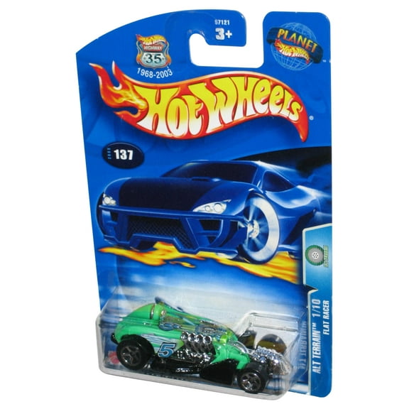 Hot Wheels Alt Terrain 1/10 (2003) Green Flat Racer Toy Car #137