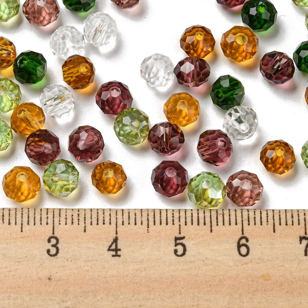 Glass Beads Faceted Rondelle Olive Drab 6x5mm Hole: 1mm about 2360pcs/500g