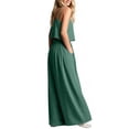 thumbnail image 6 of Xdegoge 2 Piece Sets for Women Linen Sleeveless Matching Sets Cropped Tank Top and Wide-Leg Pants Drawstring Camisole Summer Vacation Lounge Outfits, 6 of 9