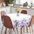 thumbnail image 4 of Eucalyptus Leaves Tablecloth Waterproof Fabric,Round Watercolor Oil-Proof Wrinkle Resistant Table Cover for Dining Table, Buffet Parties and Campin,Purple Leaves(60" inch Round), 4 of 6