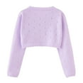 thumbnail image 4 of ameIAEA Girl's Long Sleeve Cropped Cardigan Toddler Kids Button Down Knit Cover Up Jacket Tops, 4 of 6