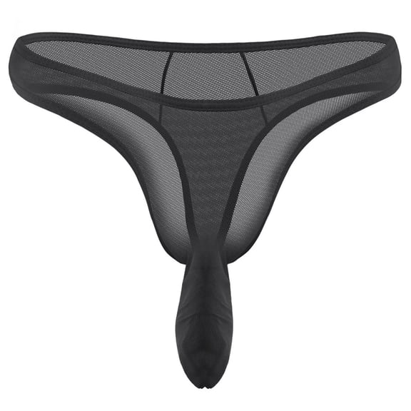 COSFO Men Thong Mesh Bulge Pouch T-Back Breathable Low Rise Classic Fit Men Underwear