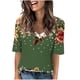 thumbnail image 1 of Camisetas de Manga Corta con Cuello en V Impresas, Camisetas Ligeras Y Elegantes con Cuello en V de las Mujeres, 1 of 5