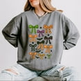 thumbnail image 4 of Coquette Colorful Halloween Bows - Women's Lightweight Garment Dyed Sweatshirt, 4 of 17