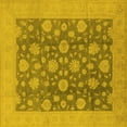 thumbnail image 1 of Ahgly Company Machine Washable Indoor Square Oriental Yellow Traditional Area Rugs, 5' Square, 1 of 4