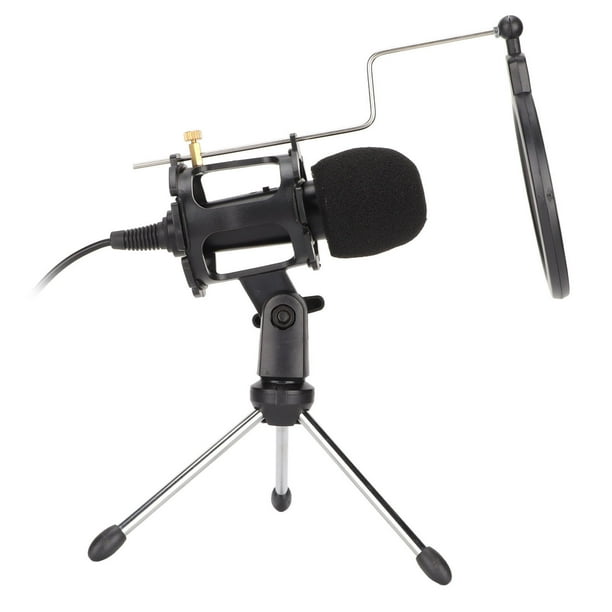Kit de Micrófono de Condensadores Cardioides, Kit de Micrófonio de Estudio Cardioides Enchufe y Reproducir Con Trípode para Grabar Trypode para Grabar