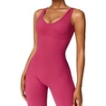 thumbnail image 5 of Women's Yoga Ribbed One Piece Tank Tops Rompers Sleeveless Workout Bodysuits Exercise Jumpsuits, 5 of 8