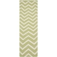 thumbnail image 3 of SAFAVIEH Cambridge Leon Zig Zag Stripes Wool Runner Rug, Green/Ivory, 2'6" x 8', 3 of 6