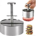 thumbnail image 1 of Burger Press Maker, 304 Stainless Steel Hamburger Patty Maker, Adjustable Non Stick Patty Making molds are Suitable for Beef Burgers(114MM), 1 of 5