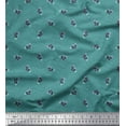 thumbnail image 1 of Soimoi Blue polyester Crepe Fabric Insect & Texture Fabric Prints by Yard 42 Inch Wide, 1 of 2