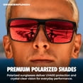 thumbnail image 3 of GRINDERPUNCH Polarized Sunglasses Men Women UV400 Protection Retro Square Sun Glasses Driving Golf Hiking Fishing Shades - Red, 3 of 9