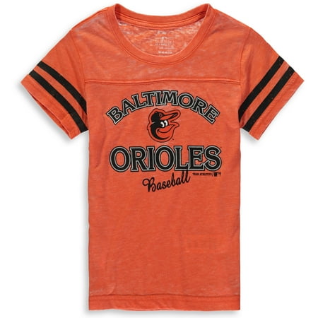 Baltimore Orioles Tee - MLB Baltimore ORIOLES TEE Short Sleeve Girls Fashion 60% Cotton 40% Polyester Alternate Team Colors 7 - 16