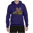 thumbnail image 3 of First We Still Your Heart Then Your Bed | Funny Neon Colorful Cat | Dean Russo Art Animal Lover Unisex Hoodie Sweatshirt, Purple, X-Large, 3 of 6