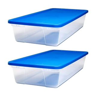 Homz Snaplock 6 qt Stackable Plastic Storage Container & Lid, Blue(10 Pack)