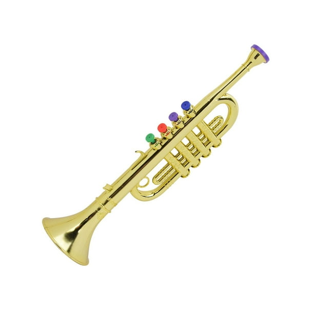 Generic Trompeta de Plástico Dorado para Niños, Instrumento de Viento Ligero y Compacto para Niños, Juguete Musical Preescolar Generic Trompeta de Plástico Dorado para Niños, Instrumento de Viento Ligero y Compacto para Niños, Juguete Musical Preescolar