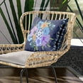 thumbnail image 2 of Amrita Sen Flowers Throw Pillow in Indigo Yellow Dark Blue 20x20, 2 of 5