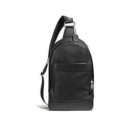 New Mens Coach F54770 Charles Leather Signature Pack Black Bag Backpack