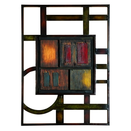 Abstract Metal Wall - Decmode Modern 27 X 20 Inch Abstract Geometric Metal Wall Plaque